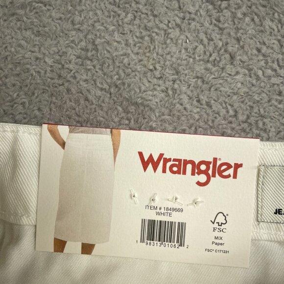 NEW Wrangler White Denim Midi Skirt Women's Size 8 Button Front - Picture 9 of 13